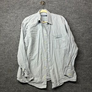 Forsyth of Canada Button Up Long Sleeve Shirt Men's Gray Pocket Classic - Medium